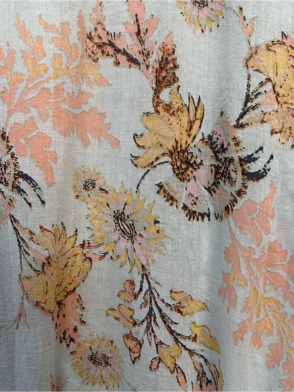 World Market Pale Blue Pastel Floral 100% Cotton Robe - Picture 8 of 10